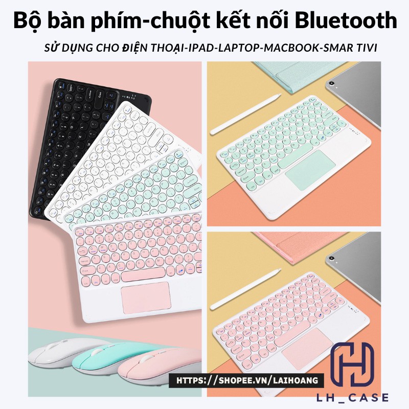 Bộ chuột bàn phím Bluetooth cho ipad, máy tính bảng, điện thoại, laptop, macbook, smart tivi có bàn di chuột Touchpad