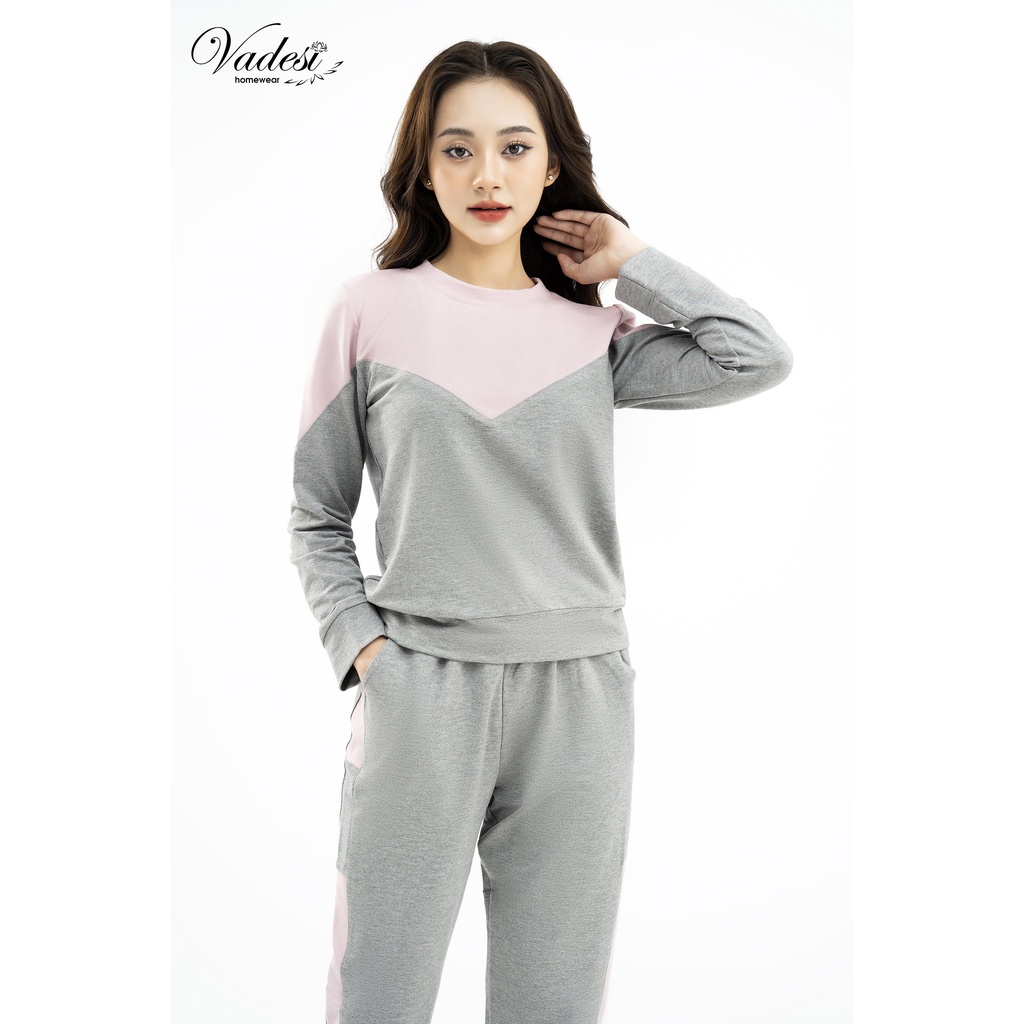 Đồ Bộ Thu Đông Nữ VADESI Chất Nỉ Cotton Set Dáng Thể Thao Cao Cấp Phối Sang Trọng Trẻ Trung Năng Động