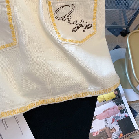 Mới Chân Váy Ngắn Lưng Cao Hoạ Tiết Thêu Thời Trang Mùa Hè Cho Nữ