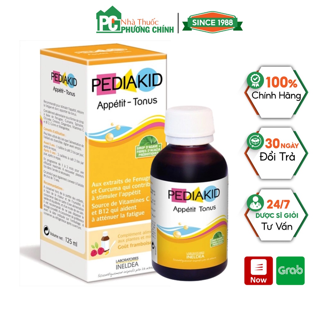 Siro Ăn Ngon Cho Bé Pediakid Appetit Tonus - Kích Thích Trẻ Thèm Ăn, Giảm Mệt Mỏi Và Phục Hồi Sức Khỏe (Chai 125ml)
