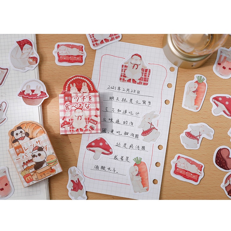 Sticker cute chống nước, hình dán mũ bảo hiểm, laptop, điện thoại, vali, sổ phong cách Hàn Quốc
