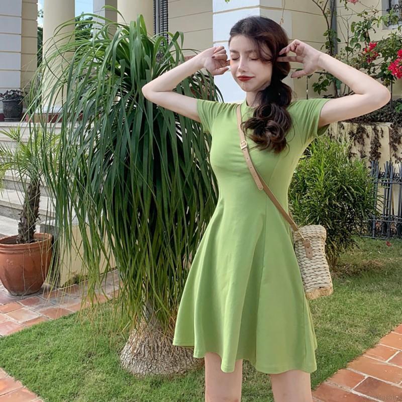 Đầm Tay Ngắn Cổ Tròn Thiết Kế Đơn Giản Hợp Thời Trang | BigBuy360 - bigbuy360.vn