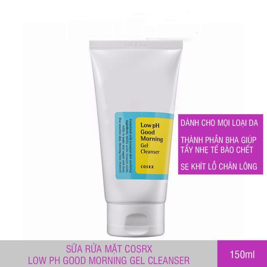 [TUÝP XANH] Sữa Rửa Mặt Dạng Gel Chiết Xuất Từ Dầu Cây Trà Cosrx Low PH Good Morning Gel Cleanser 150 ml