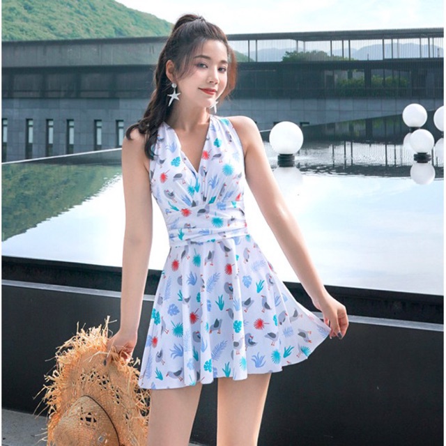 (THUN LẠNH) Đồ bơi dạng váy giấu bụng có big size cho người béo mập | BigBuy360 - bigbuy360.vn