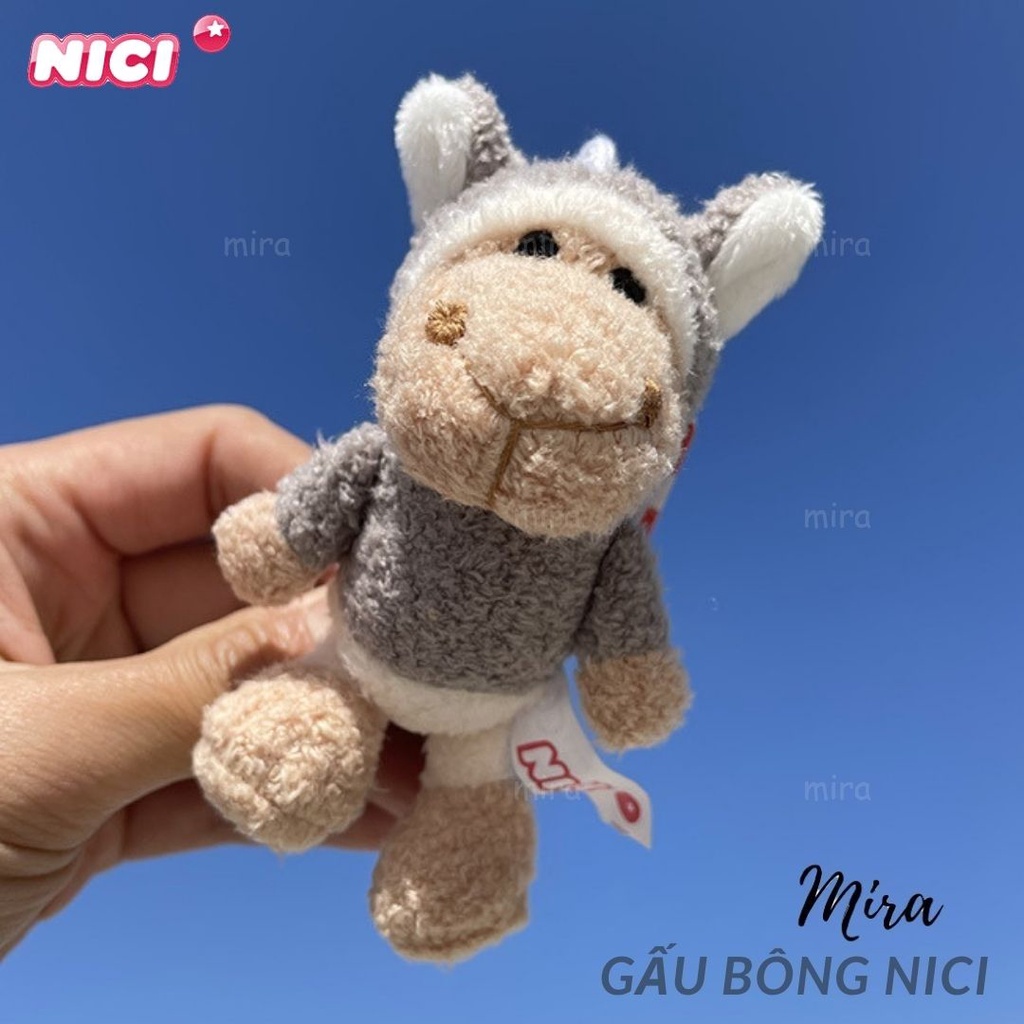 Móc Khóa Gấu Bông Mini - Hình CỪU SEAN Đeo Cặp, Treo Balo Thương hiệu NICI Quà Sinh Nhật Cho Nữ 10cm MIRA-GB28006