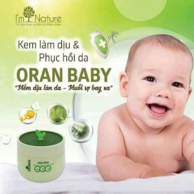 [ + QUÀ ] Kem Muỗi Oran Baby I'm nature - Kem Làm Dịu Và Phục Hồi Da - Phòng Chống Muỗi Và Côn Trùng Hiệu Quả