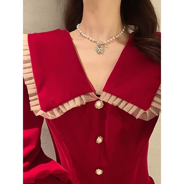 Váy nữ cổ v thiết kế tay phồng dáng dài, Đầm thời trang công sở cao cấp dự tiệc sang trọng V108 | BigBuy360 - bigbuy360.vn