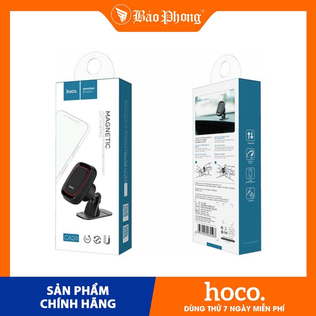 Giá đỡ điện thoại trên xe hơi oto ô tô HOCO CA24 Dành cho điện thoại iPhone iP Samsung Oppo