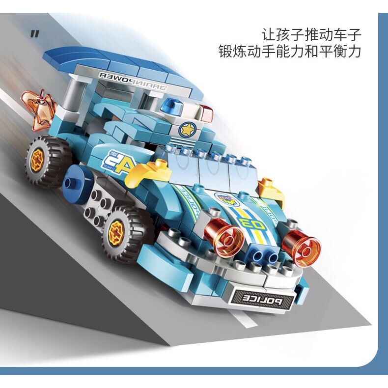 Lego duplo biến hình robot ô tô, xe đua, xếp hình, chính hãng feelo, 182 chi tiết BINO 069