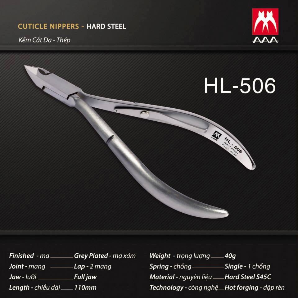 * BAO SẮC BÉN * Kềm AAA thép cắt da HL-506 dụng cụ làm móng tay chuyên nghiệp