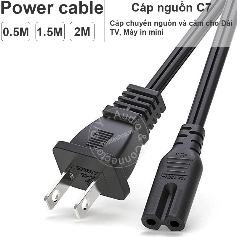 Dây nguồn số 8 cho TV PS3 PS4 PS5 Đài cassette Máy in dài 0.5 đến 2 mét