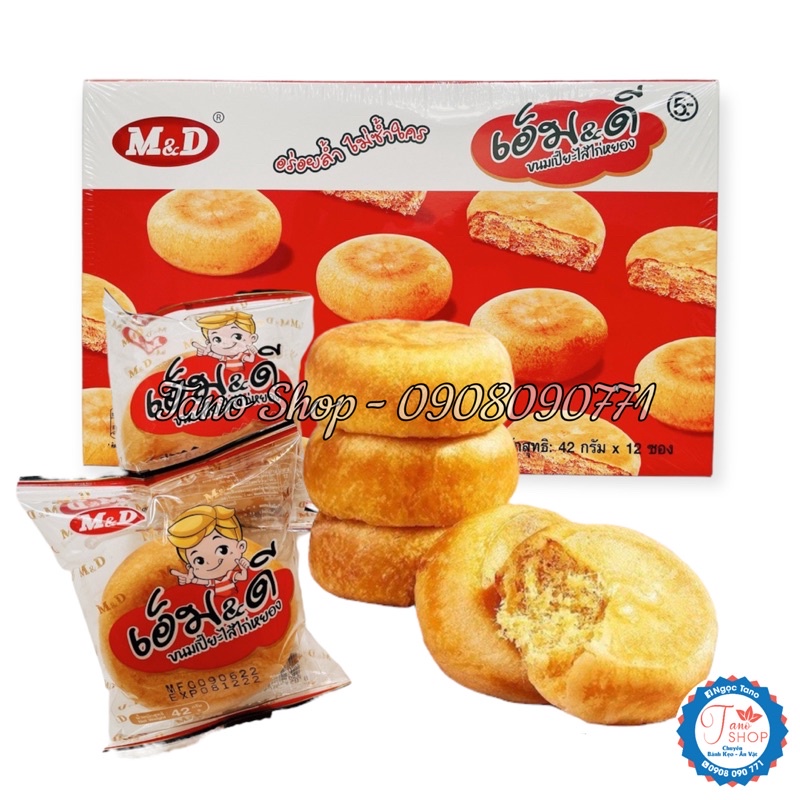 Bánh cuộn jambon gà trứng muối M&D siêu ngon - Thái Lan, ăn vặt ngon rẻ TaNo