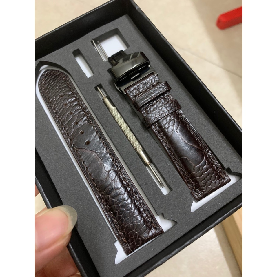 dây đồng hồ da đà điểu cao cấp