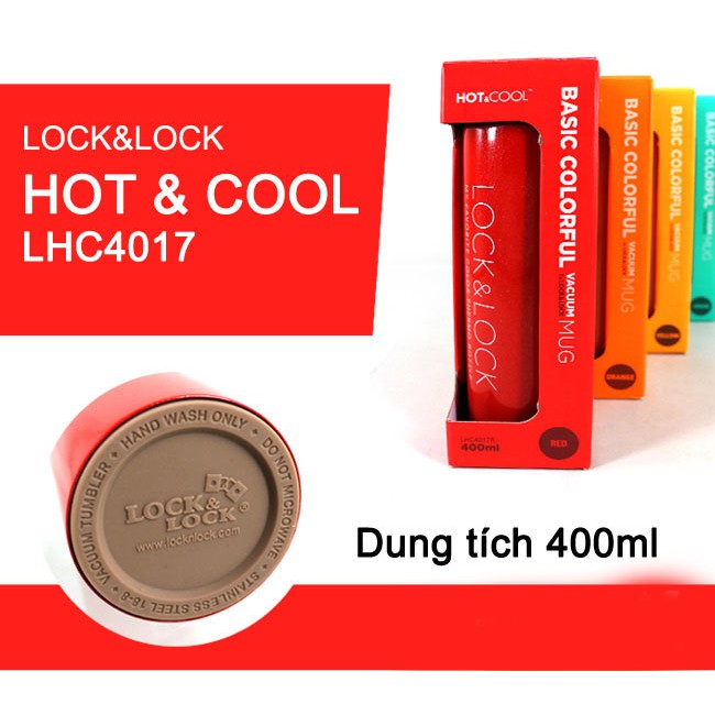 Bình giữ nhiệt Lock&Lock LHC4017 Colorful Tumbler 400ml - Xanh