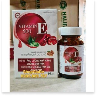 Vitamin E 500, E đỏ tinh dầu quả óc chó, chống oxy hóa, chống lão hóa da, bổ sung vitamin e, sáng da, đẹp da