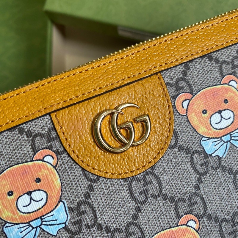 Cluth cầm tay cho nam Gucci GC gấu Kai da thật cao cấp hàng vip 1-1