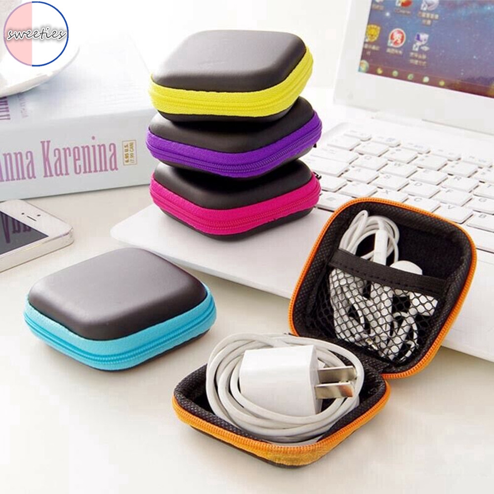 [HÀNG CÓ SẴN] Hộp Đựng Tai Nghe Cáp Sạc Phụ Kiện USB PU mini