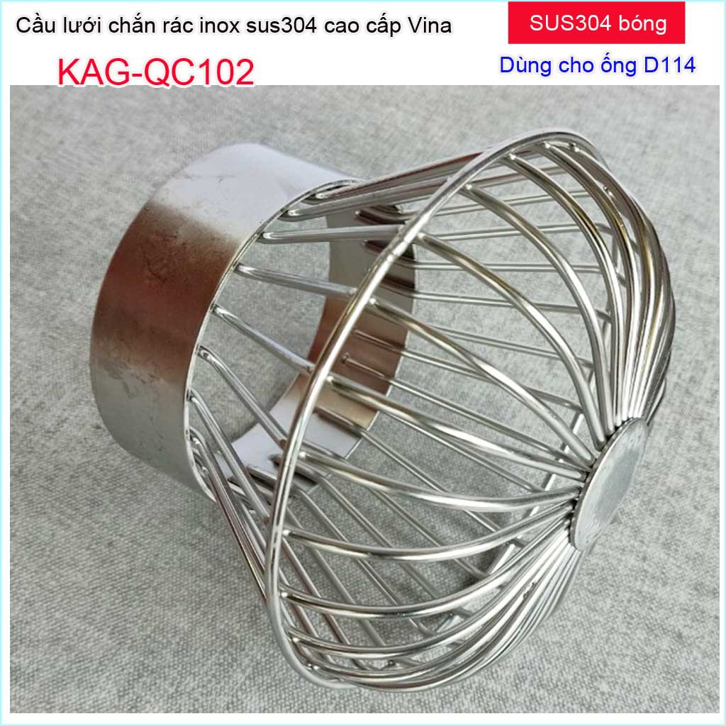 Quả cầu lưới Inox dày, cầu chắn rác sân thượng, lưới thoát nước chặn rác thoát nước mưa thả ống D60 - D90- D114