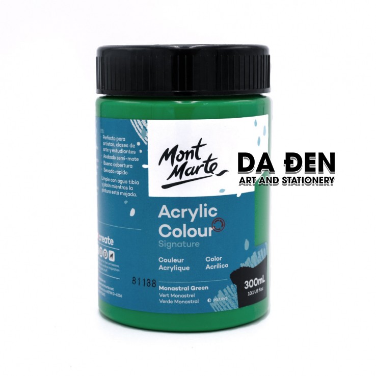 [DA ĐEN] Màu Mont Marte Signature Acrylic Colour 300ml (10.1-oz) - Monastral Green