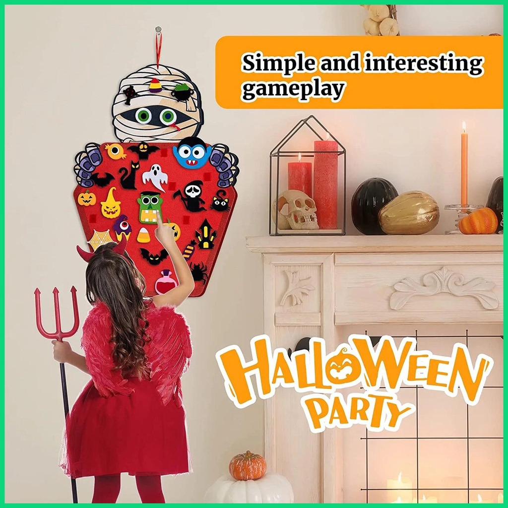 Set 50 Tấm Nỉ Treo Tường Trang Trí Halloween Sáng Tạo DIY