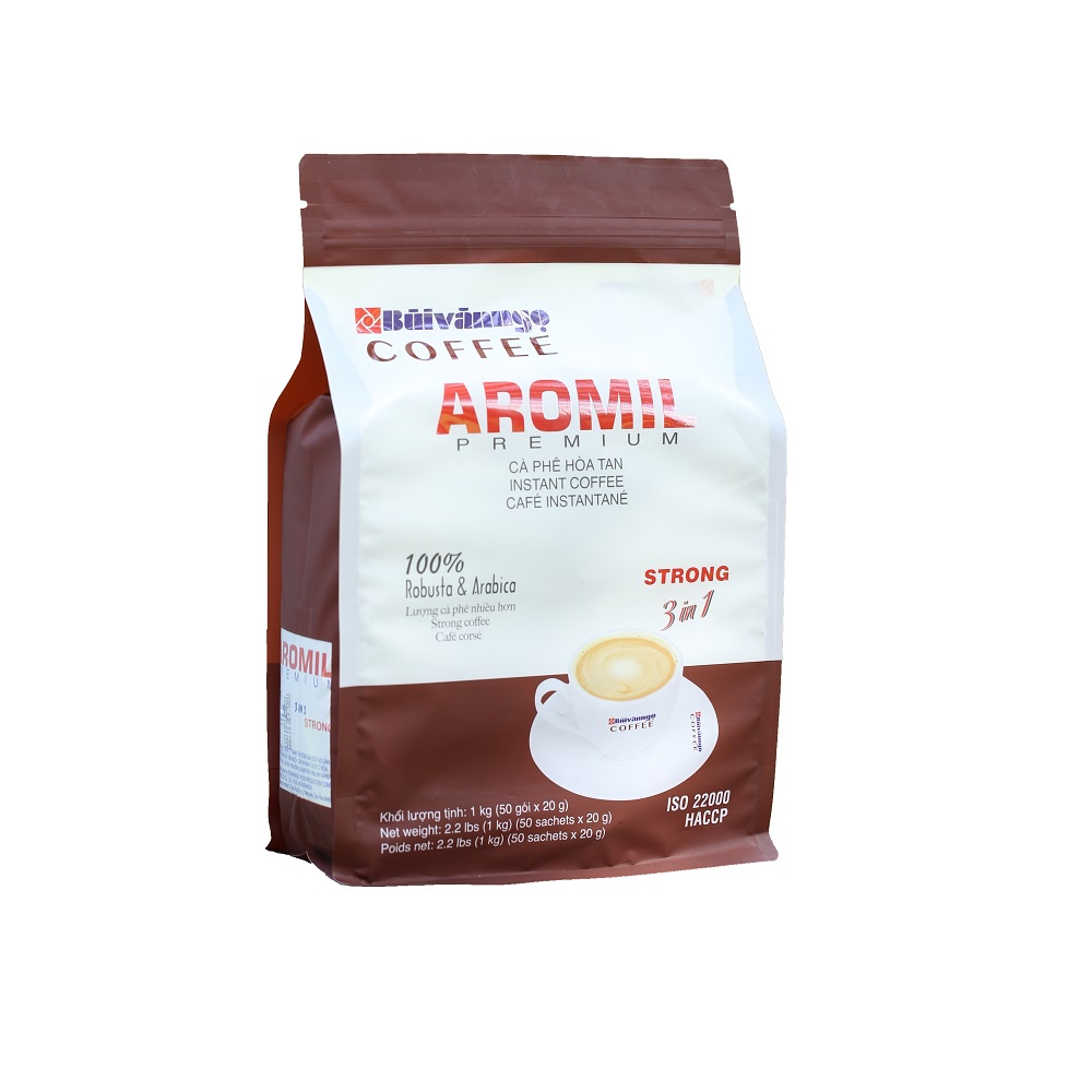 Cà phê hòa tan 3in1 STRONG AROMIL (1Kg) Bùi Văn Ngọ Coffee