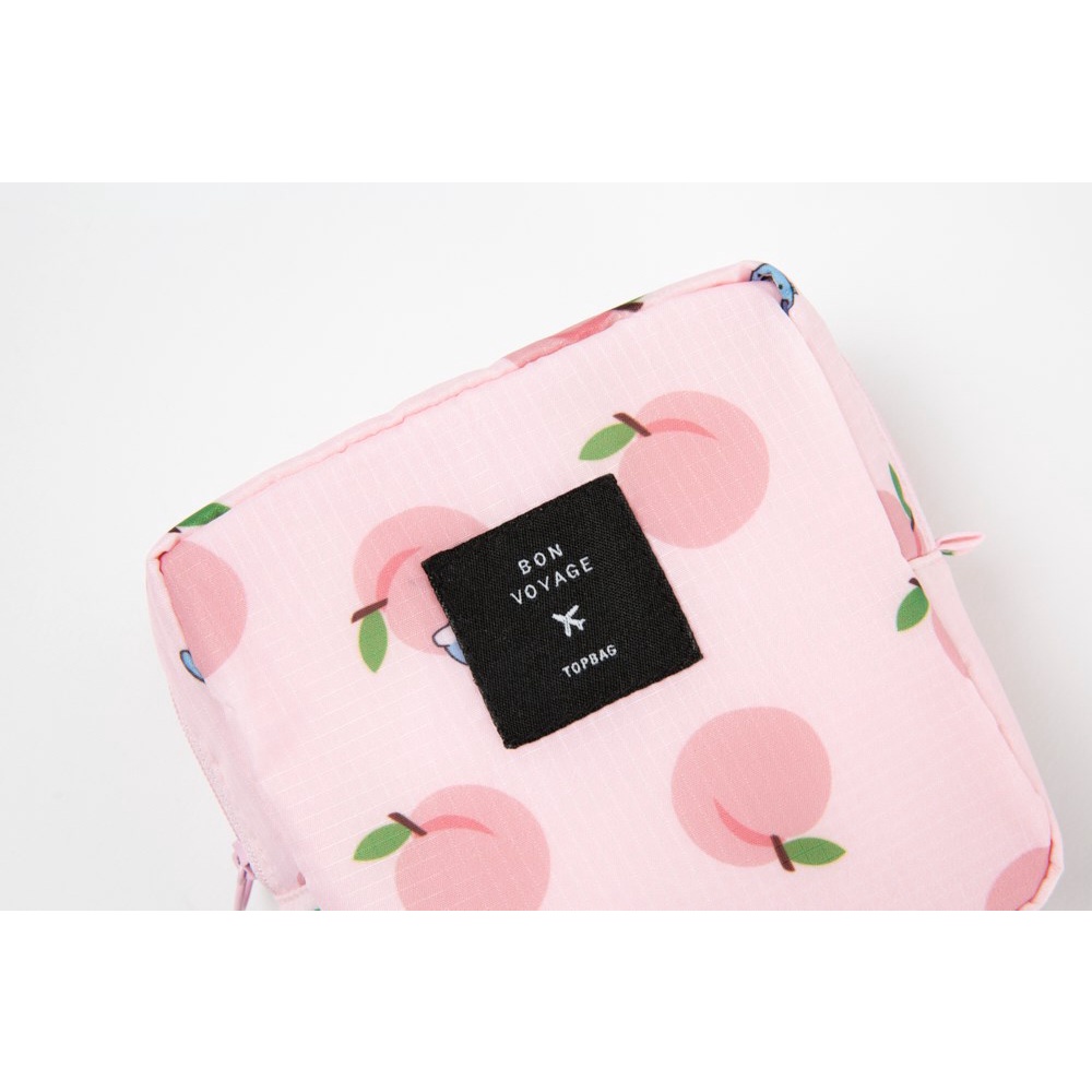 Túi Đựng Đồ Du Lịch ARTBOX Hàn Quốc Họa Tiết Quả Đào Màu Hồng Xinh Xắn