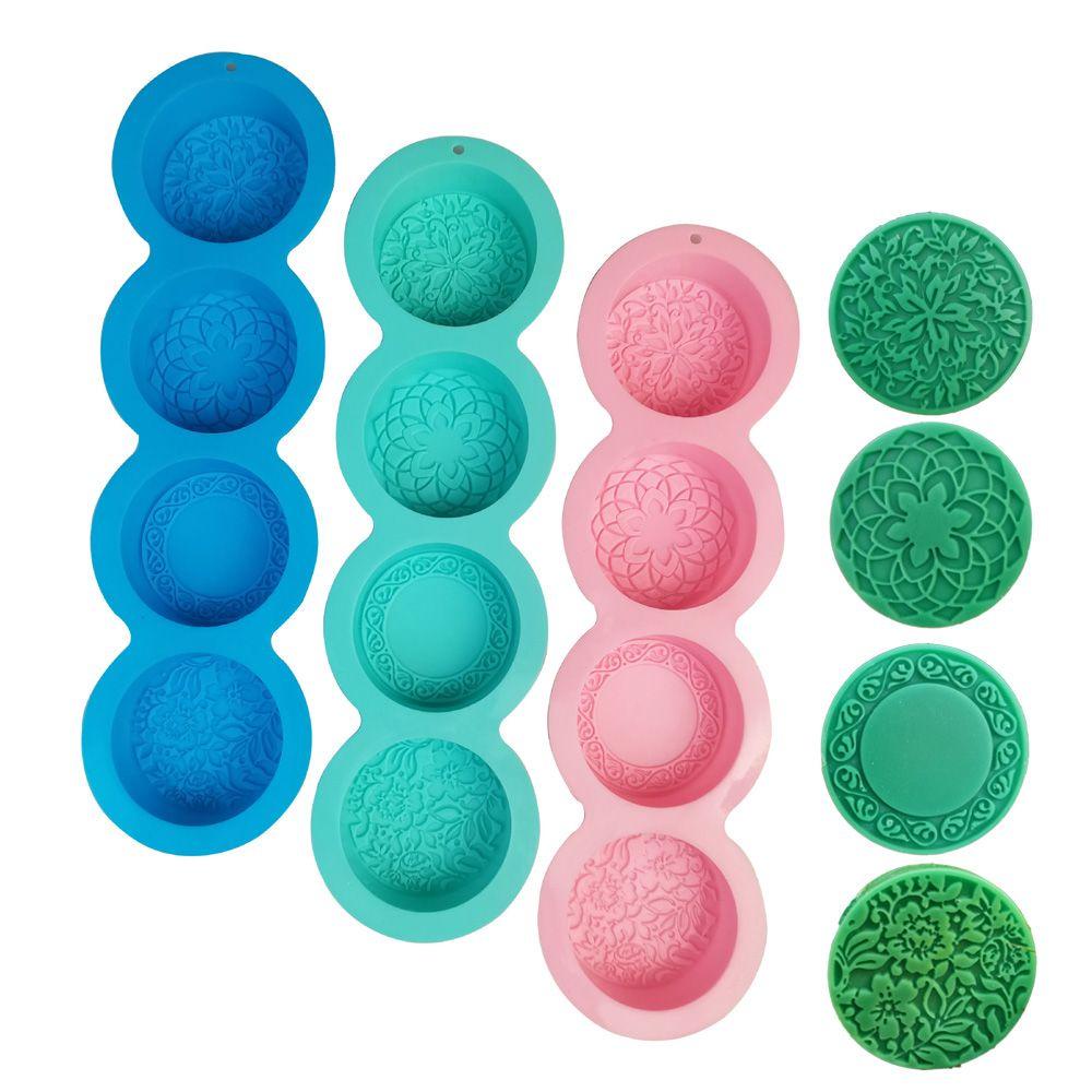 1 Khuôn Làm Bánh Trung Thu Bằng Silicone Hình Hoa 4 Kiểu Sáng Tạo DIY