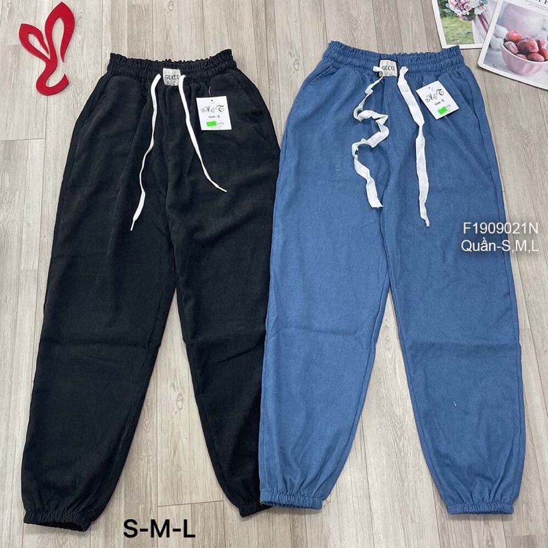 Quần dài bag gy lưng thun tem trắng bo ống TT2009