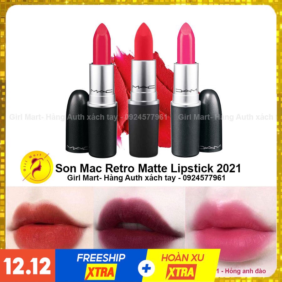 Son Mac chính hãng Ruby Woo, Chili, Marrakesh màu cam cháy đỏ gạch cam đất hot nhất mọi thời đại