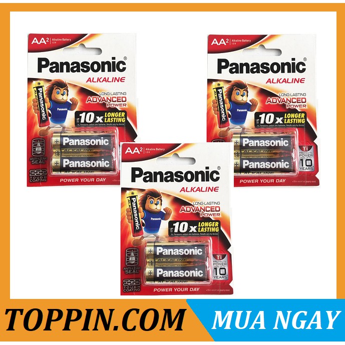 [TOPPIN] 3 Vỉ Pin AA Panasonic Alkaline ( Vỉ 2 Viên )