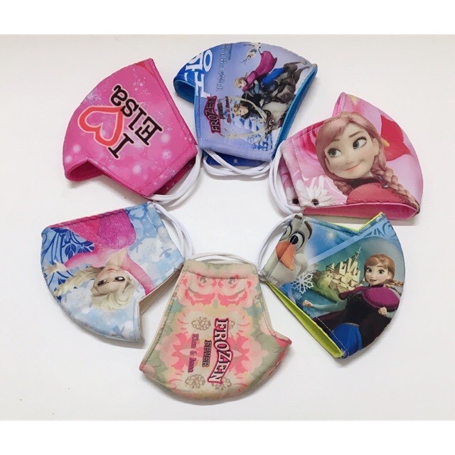 ( Set 2 chiếc ) Khẩu trang cho bé - khẩu trang  Elsa&amp;Anna, người nhện cho bé trai và bé gái Tanosa kids