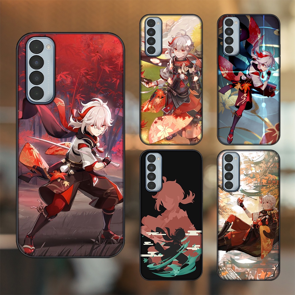 Ốp lưng Oppo Reno 4 Pro viền đen in hình Kazuha Genshin Impact