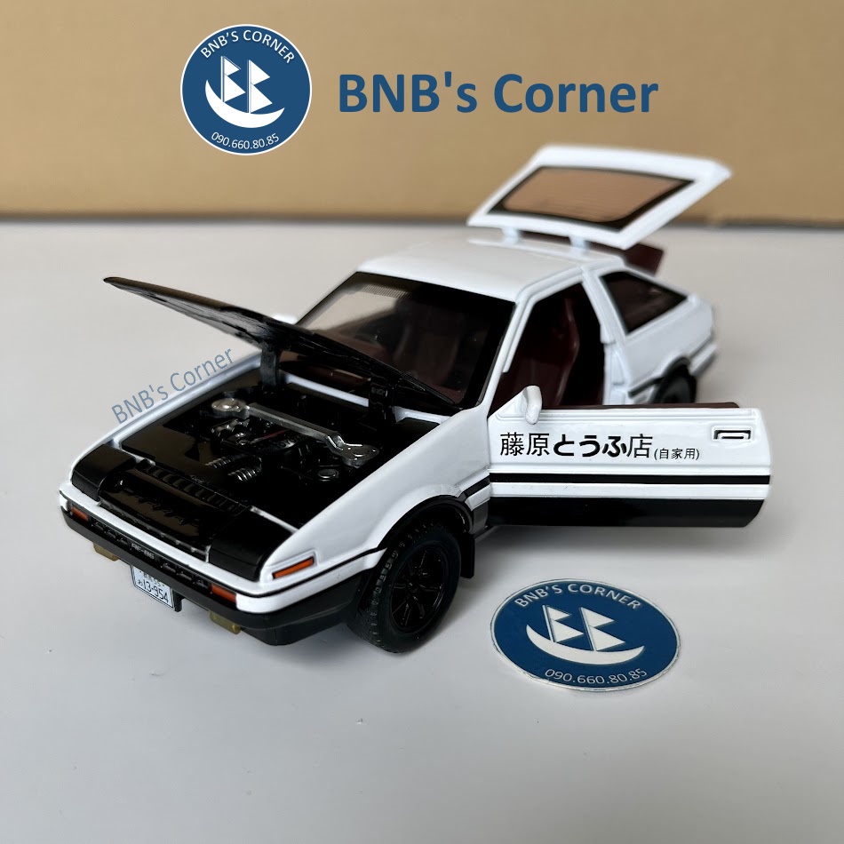 Mô hình xe 1:28 Toyota AE86 Initial D hãng MiniAuto - phiên bản nâng cấp