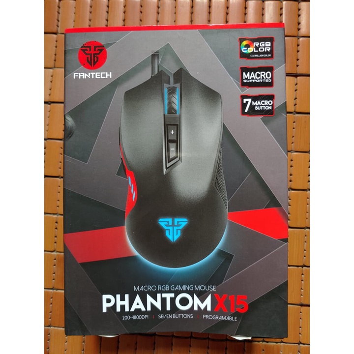 Chuột Gaming Có Dây Fantech X15 PHANTOM 4800DPI LED RGB 16,8 triệu màu 7 phím Macro