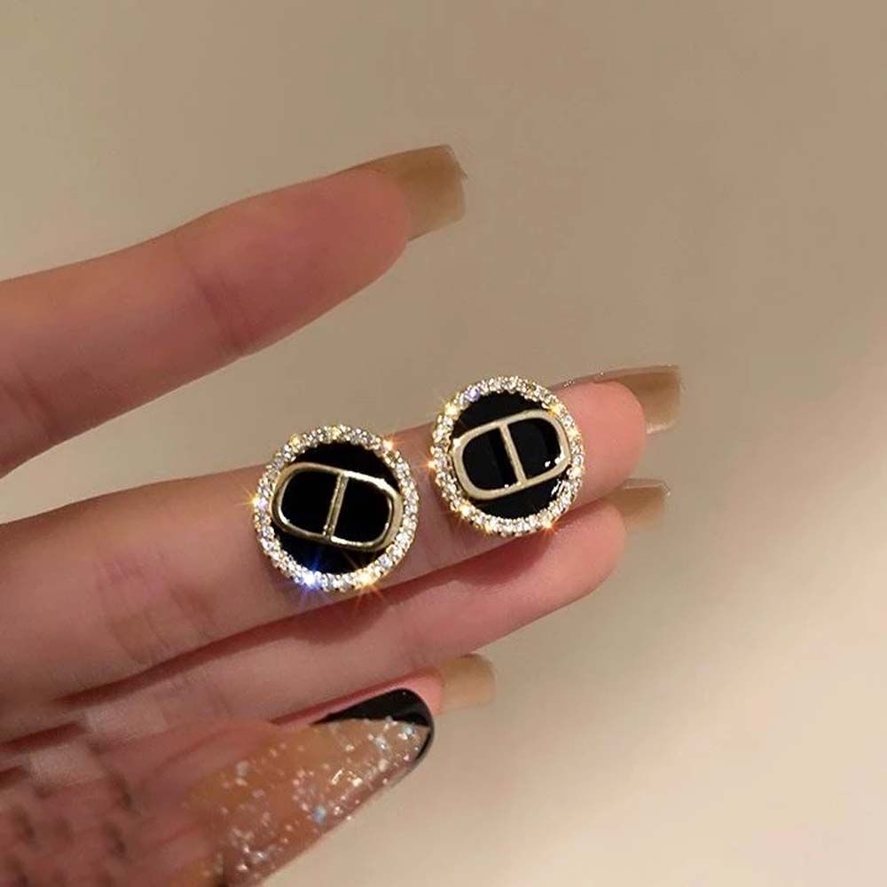 Khuyên tai họa tiết chữ cái phong cách Hàn Quốc sang trọng thời trang cho nữ