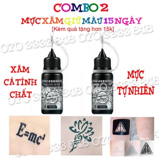 [HOT] Combo 2 Xăm tạm thời 15 ngày Màu Đen Xanh ( Kèm Qùa Tặng 10K )