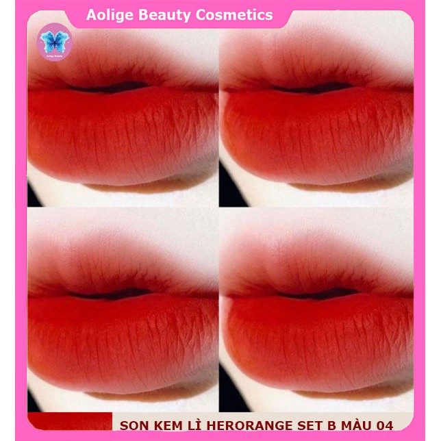 Son nội địa trung quốc 💕𝑭𝒓𝒆𝒆𝒔𝒉𝒊𝒑💕 Set 3 cây son kem lì Herorange Fluffy Lip Glaze - son dưỡng môi chính hãng có màu A&B. | Thế Giới Skin Care