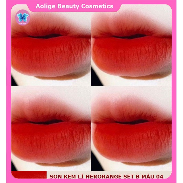 Son nội địa trung quốc 💕𝑭𝒓𝒆𝒆𝒔𝒉𝒊𝒑💕 Set 3 cây kem lì Herorange Fluffy Lip Glaze dưỡng môi chính hãng có màu A&B.