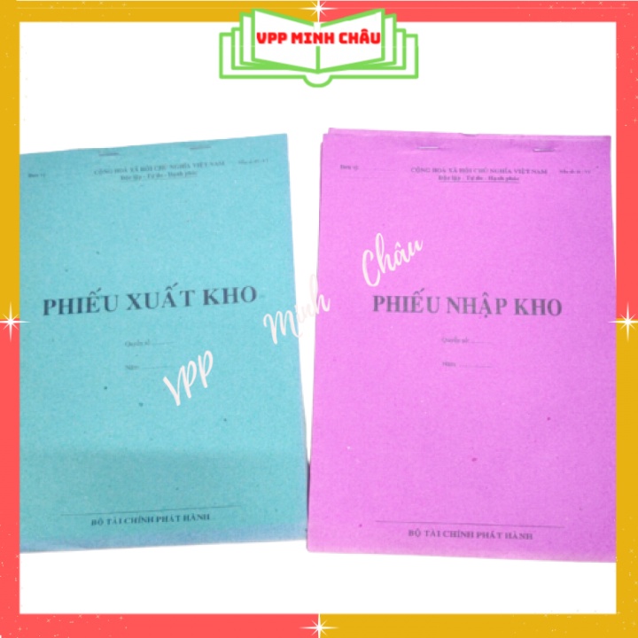 Phiếu Nhập Kho/Xuất Kho/Phiếu Thu/ Chi Khổ A5 1 Liên Bộ Công Thương Ban Hành