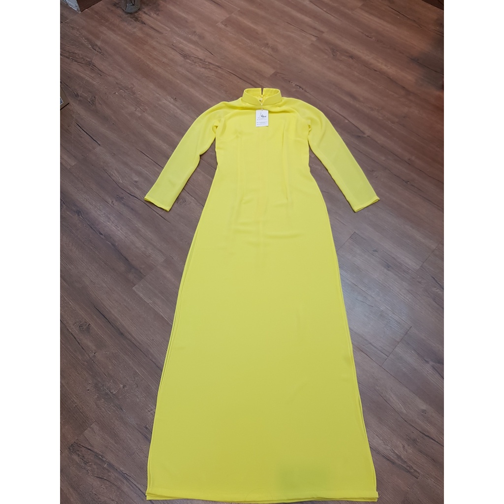 Áo Dài Truyền Thống 4 Tà Vải Chifon Màu Vàng - Ao dài Min | BigBuy360 - bigbuy360.vn