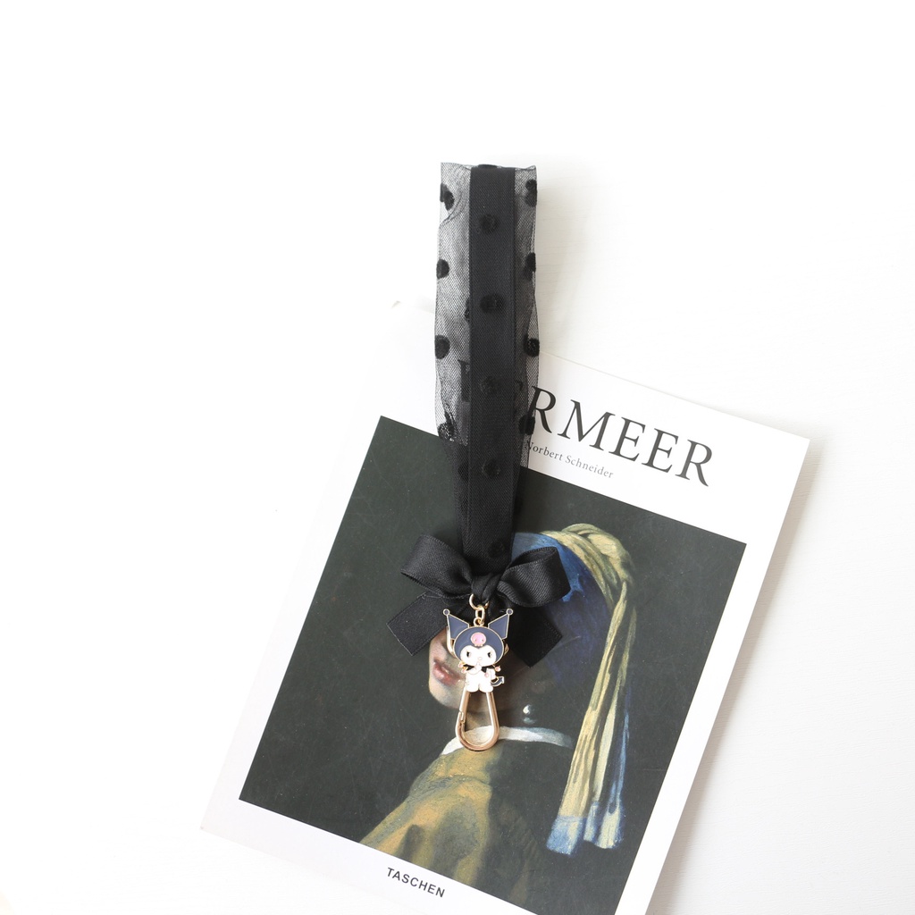 Dây Đeo Điện Thoại Hai Lớp Họa Tiết Chấm Bi Ren / Nơ Kuromi Melody Ngọt Ngào