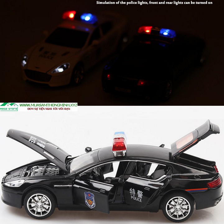 Mô hình xe cảnh sát Aston Martin 6 Police bằng kim loại - Tỷ lệ 1:32