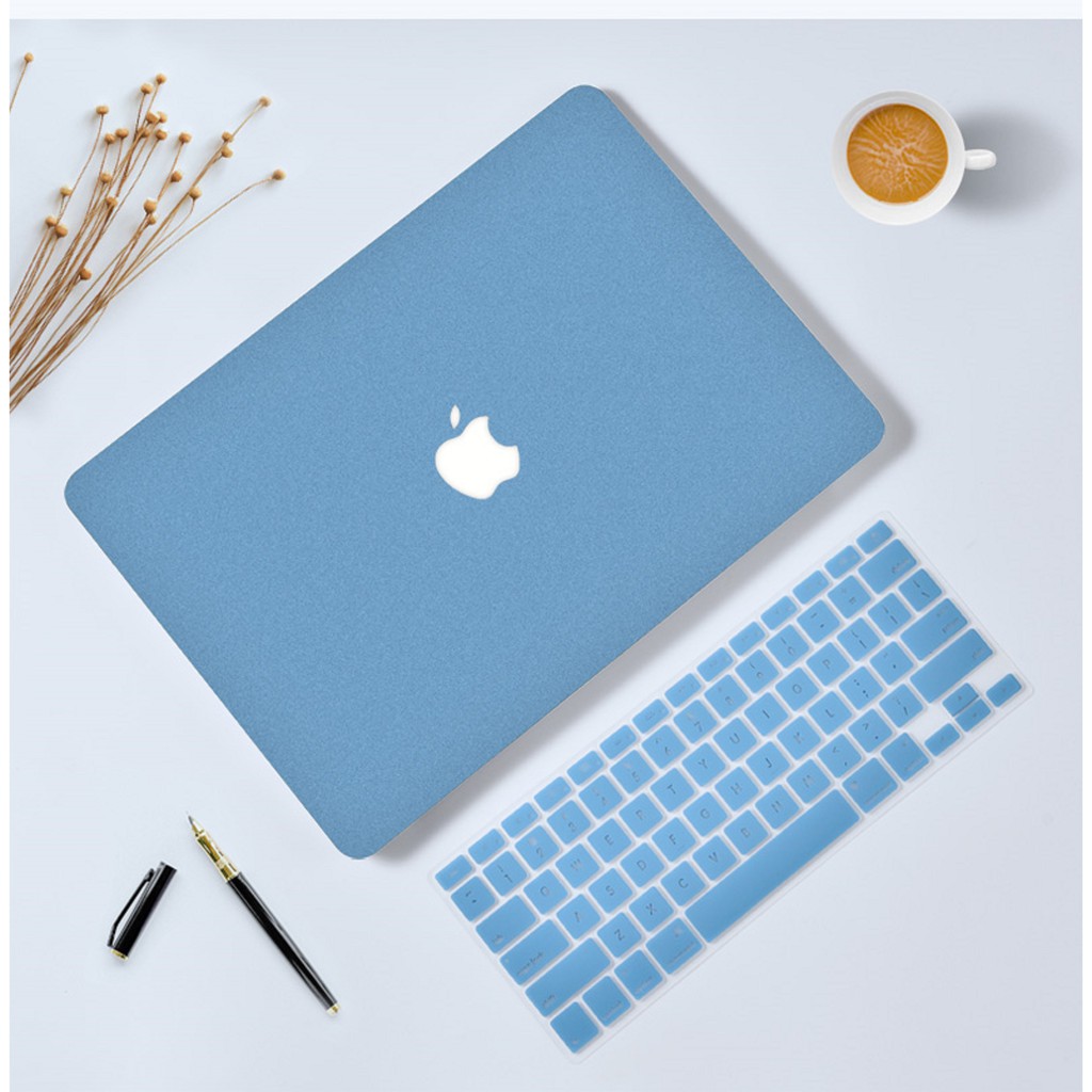 Combo ốp macbook màu xanh pastel + phủ phím(TẶNG KÈM NÚT BỊT BỤI+CHỐNG GÃY SẠC)