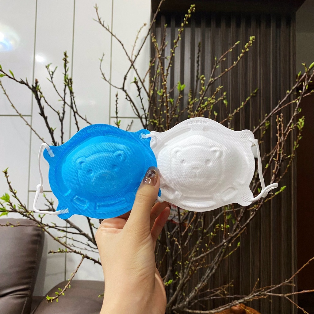 Khẩu Trang Gấu Trẻ Em Uni Mask 3D Hình Gấu Kháng Khuẩn Chống Bụi Mịn Cho Bé