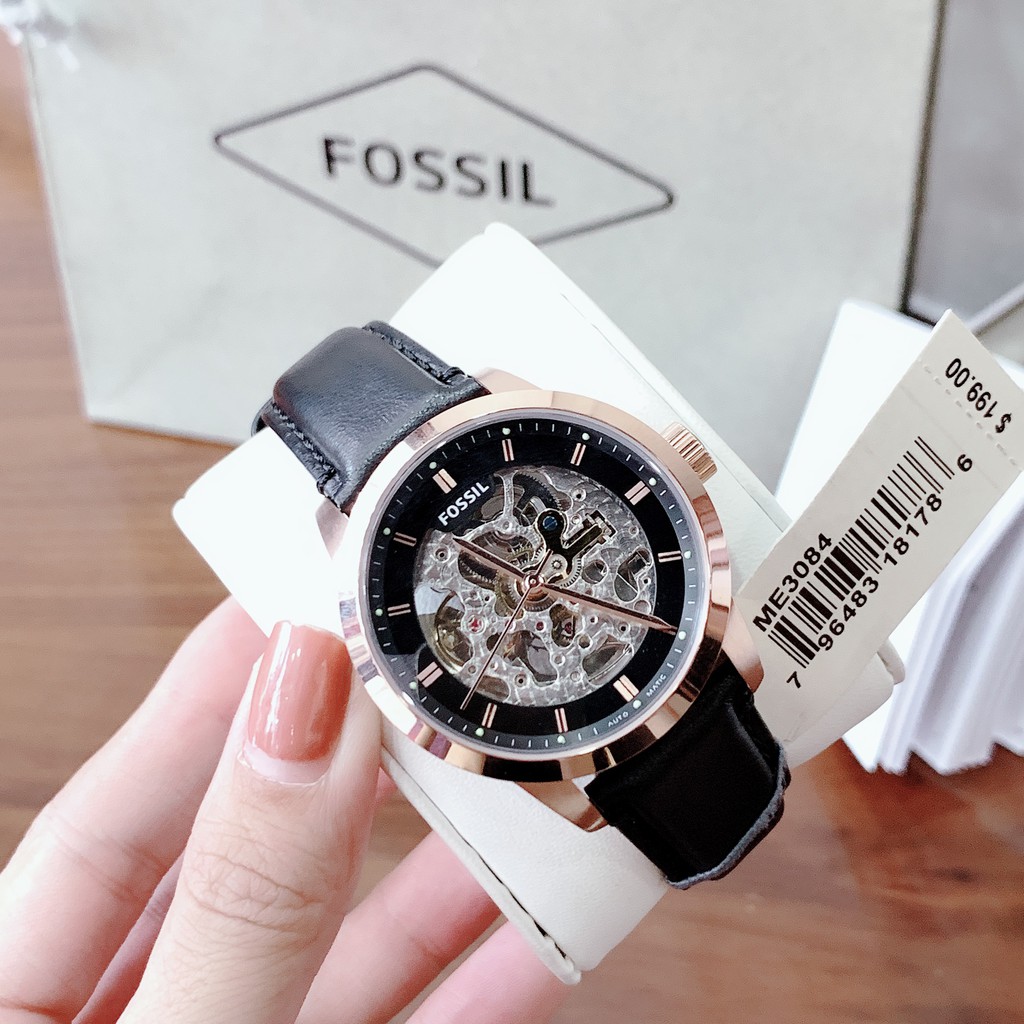 ĐỒNG HỒ NAM FOSSIL  AUTOMATIC SKELETON TOWNSMAN ME3084 ME3085 , DÂY DA, SIZE 40MM