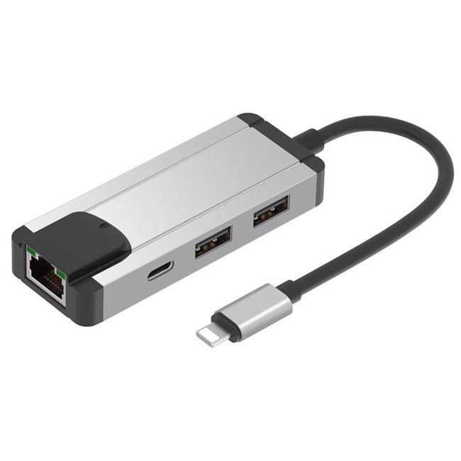 Cáp Lightning OTG to Lan, Hub USB dùng cho iPhone, iPad Onten 75002