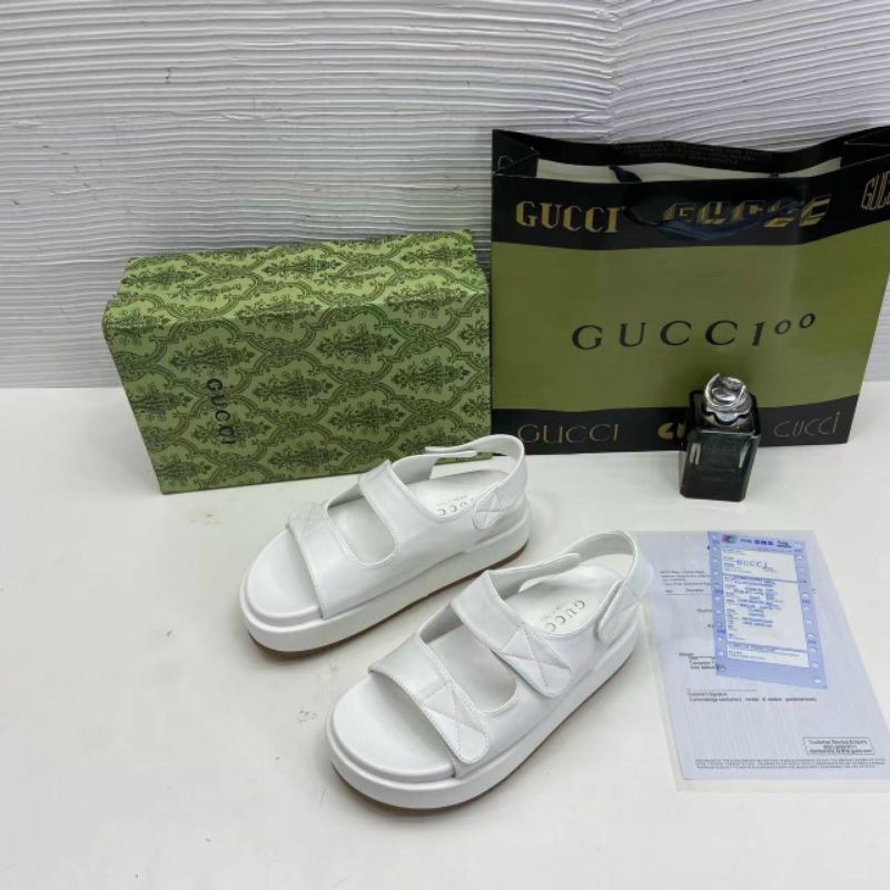 c Sandal Bánh Mì 4p Gc Cam Xanh Quai Dán Da Mềm Êm Fullbox Bill Túi Cao Cấp