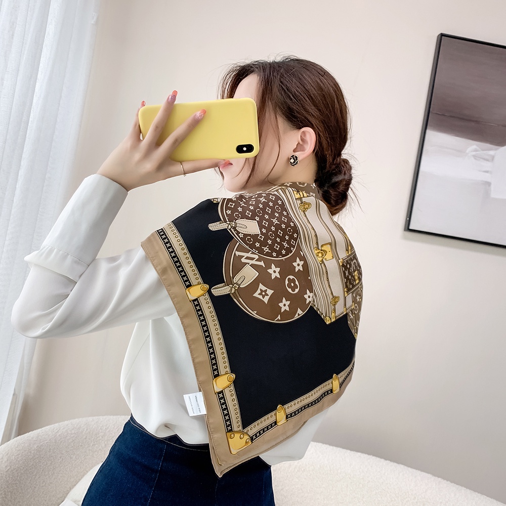 Khăn choàng cổ in hoa thanh lịch chất lượng cao 90x90cm Wj1006