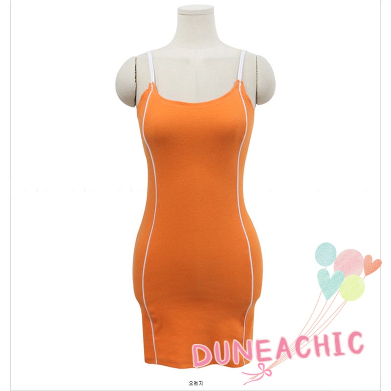 DUNEA Đầm Hai Dây Hở Lưng Ôm Dáng Gợi Cảm Dành Cho Nữ