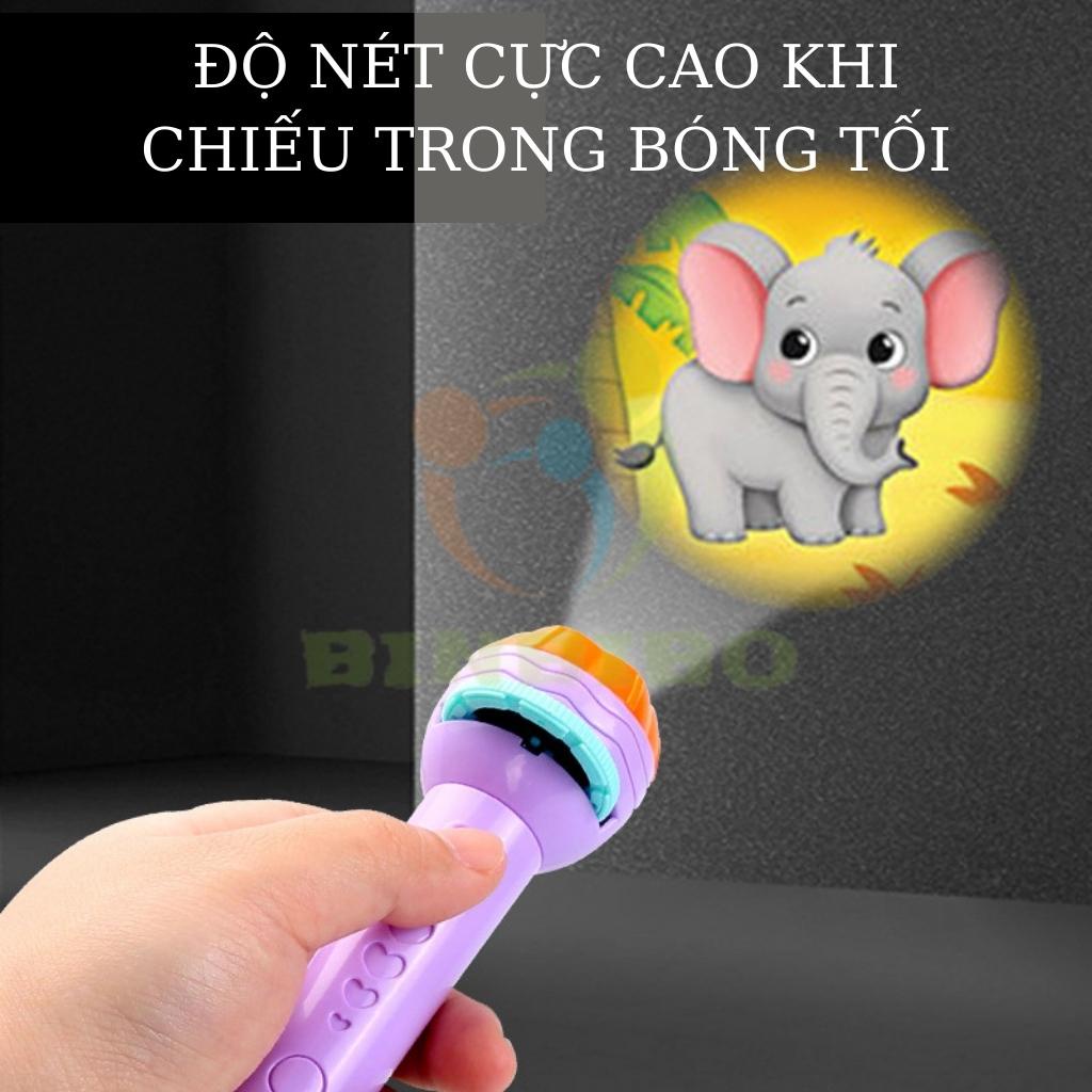 Đèn pin chiếu hình cho bé 24 hình sắc nét nhiều chủ đề động vật đáng yêu